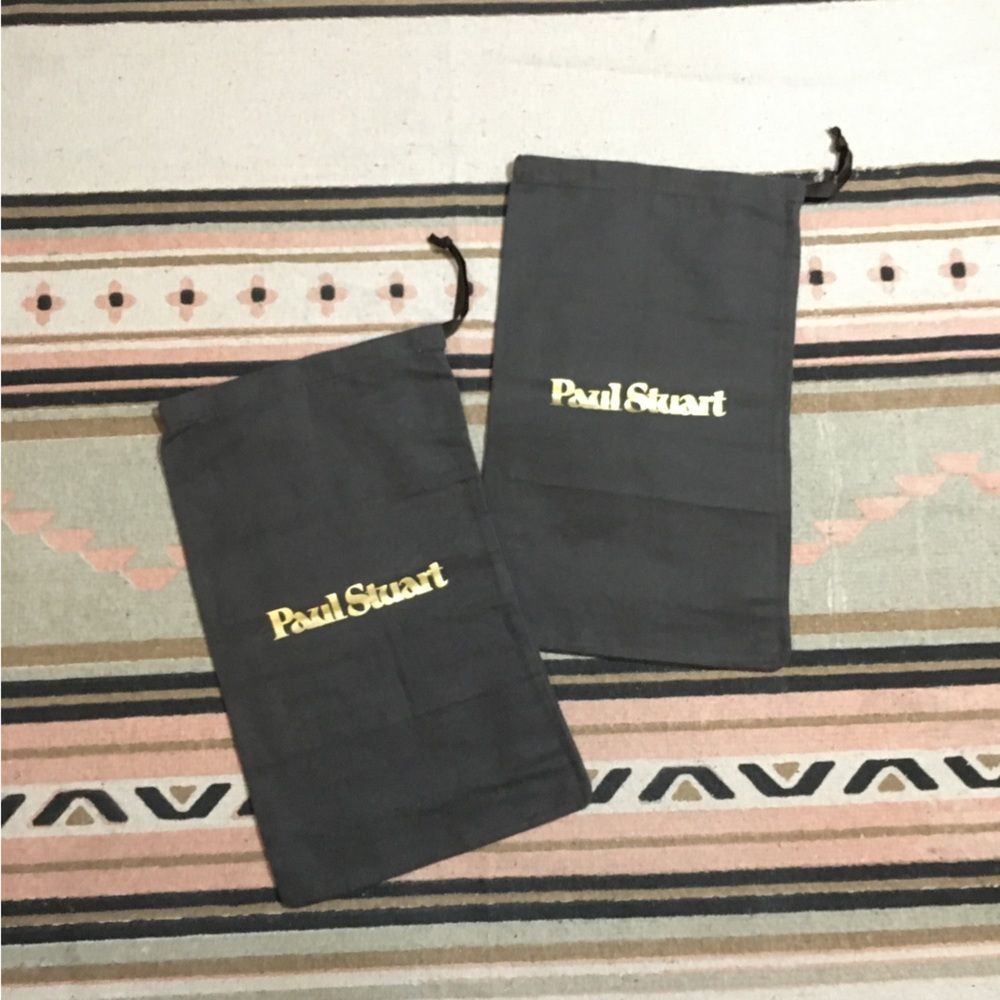 Paul Stuart dustbag bundle of two (2) never used brown gold letters